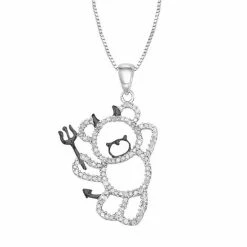 Buy 😉 Unbranded Sterling Silver 1/3 Carat T.W. Diamond Devil Bear Pendant Necklace 😀
