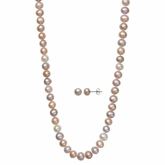 Discount ⭐ Unbranded Sterling Silver Freshwater Cultured Pearl Necklace & Earring Set 🎉
