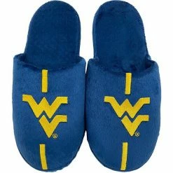 Buy 🔔 Unbranded Men's FOCO West Virginia Mountaineers Striped Team Slippers 🥰