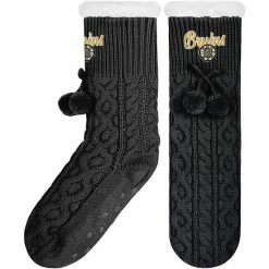 Cheap 🧨 Unbranded 👩 Women's FOCO Boston Bruins Cable Knit Footy Slipper 🧦 Socks ✔️