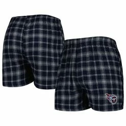 Cheap ⭐ Unbranded Men's Concepts Sport Navy/Gray Tennessee Titans Ledger Flannel Boxers 😀