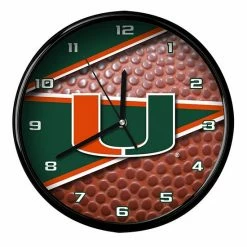 Discount 🧨 Unbranded Miami Hurricanes 12'' Football Clock 🛒