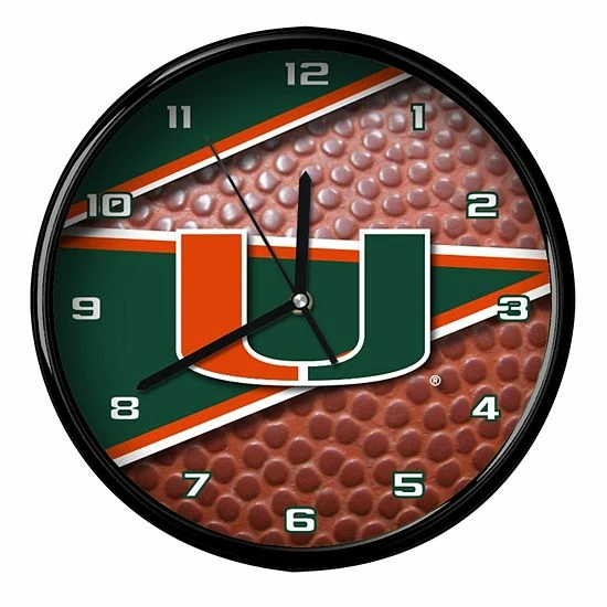 Discount ๐งจ Unbranded Miami Hurricanes 12'' Football Clock ๐
