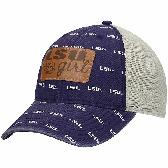 Wholesale ✔️ Unbranded 👩 Women's Top Of The World Purple LSU Tigers Treasure Trucker Snapback Hat 🔥 - Image 2