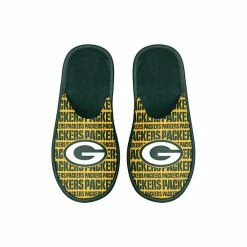 Discount 👏 Unbranded Youth FOCO Green Bay Packers Scuff Wordmark Slide Slippers ⭐