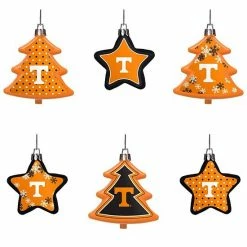New 🥰 Unbranded Tennessee Volunteers Six-Pack Shatterproof Tree And Star Ornament Set ✔️