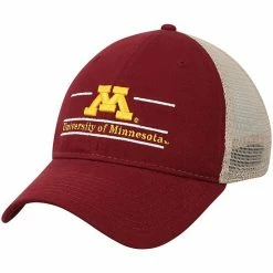 Outlet ❤️ Unbranded Men's The Game Maroon Minnesota Golden Gophers Split Bar Trucker Adjustable Hat ⭐