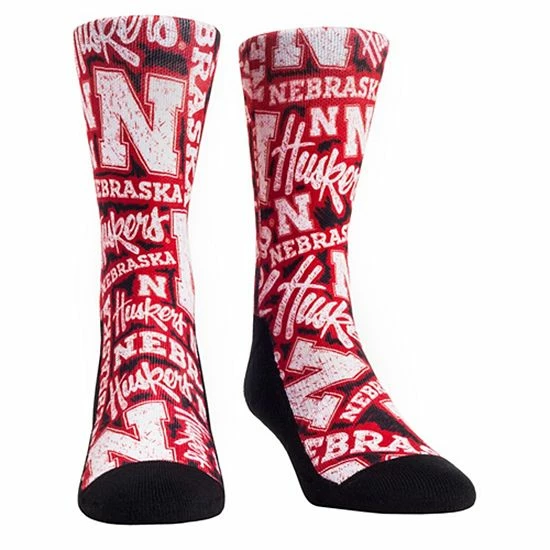 Cheapest ๐ Unbranded Youth Rock Em ๐งฆ Socks Nebraska Huskers Logo Sketch Crew ๐งฆ Socks ๐