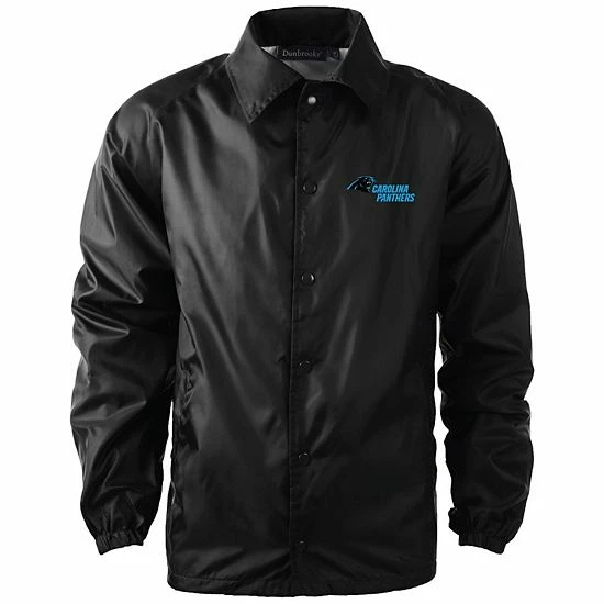 Deals 👍 Unbranded Men's Black Carolina Panthers Coaches Classic Raglan Full-Snap Windbreaker Jacket ✔️