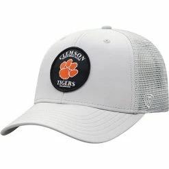Wholesale 🔔 Unbranded Men's Top Of The World Gray Clemson Tigers Potter Circle Trucker Snapback Hat 👏