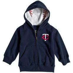 Best deal 🔔 Unbranded Toddler Soft As A Grape Navy Minnesota Twins ⚾ Baseball Print Full-Zip Hoodie 😉