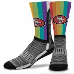 Flash Sale 👍 Unbranded Men's For Bare Feet San Francisco 49ers V-Curve Rainbow Crew 🧦 Socks 👍