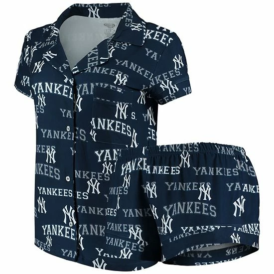 Outlet ๐ฅ Unbranded ๐ฉ Women's Concepts Sport Navy New York Yankees Fairway ๐ Shirt & Shorts Sleep Set ๐งจ