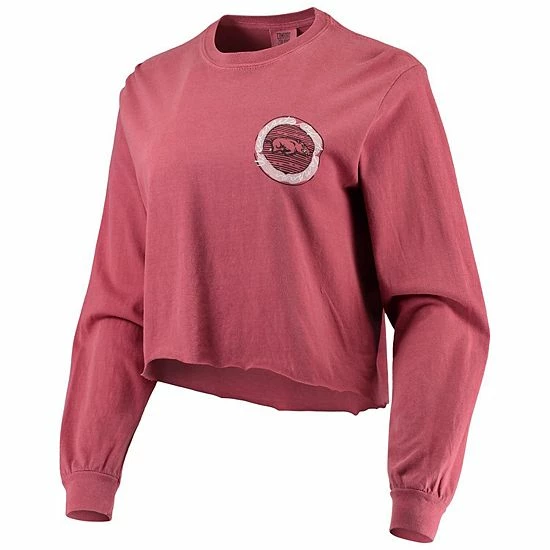 Hot Sale ๐ฅฐ Unbranded ๐ฉ Women's Cardinal Arkansas Razorbacks Best Friend Crop Long Sleeve T-Shirt ๐ฏ - Image 3