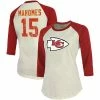 Outlet 😍 Unbranded 👩 Women's Fanatics Branded Patrick Mahomes Cream/Red Kansas City Chiefs Player Raglan Name & Number 3/4-Sleeve T-Shirt 🛒