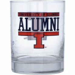 New ⌛ Unbranded Illinois Fighting Illini 14oz. Repeat Alumni Rocks Glass 😀