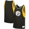 Cheapest ⌛ Unbranded Men's Mitchell & Ness Black Pittsburgh Steelers Matchup Tank Top 🎉