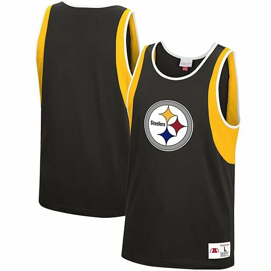 Cheapest โ Unbranded Men's Mitchell & Ness Black Pittsburgh Steelers Matchup Tank Top ๐ - Image 2