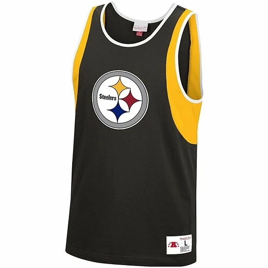 Cheapest โ Unbranded Men's Mitchell & Ness Black Pittsburgh Steelers Matchup Tank Top ๐ - Image 3