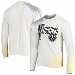Best deal 🛒 Unbranded Men's Junk Food White Denver Nuggets Tie-Dye Long Sleeve T-Shirt 😍