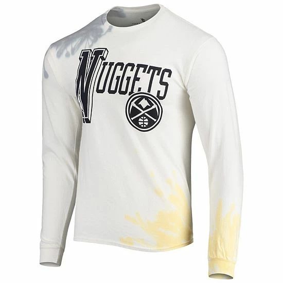 Best deal 🛒 Unbranded Men's Junk Food White Denver Nuggets Tie-Dye Long Sleeve T-Shirt 😍 - Image 3