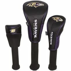 Hot Sale 🔔 Unbranded Baltimore Ravens Driver Fairway Hybrid Set Of Three Headcovers ❤️