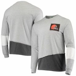 Promo 😍 Unbranded Men's Refried Apparel Heather Gray Cleveland Browns Sustainable Angle Long Sleeve T-Shirt 🧨