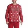 New ⌛ Unbranded Men's FOCO Scarlet San Francisco 49ers Ugly Sweater Long Sleeve T-Shirt 🔔