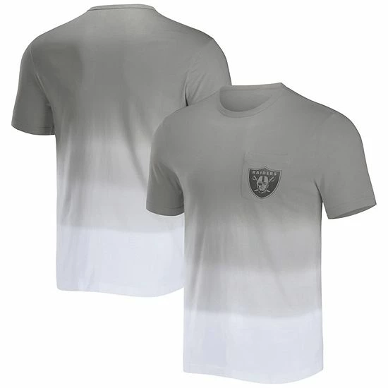 Flash Sale 💯 Unbranded Men's NFL X Darius Rucker Collection By Fanatics Silver/White Las Vegas Raiders Dip Dye Pocket T-Shirt ✨