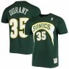 Coupon 🧨 Unbranded Men's Mitchell & Ness Kevin Durant Green Seattle SuperSonics Hardwood Classics Stitch Name & Number T-Shirt 🧨