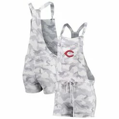 Budget ❤️ Unbranded 👩 Women's Concepts Sport Gray Cincinnati Reds Camo Overall Romper 🥰