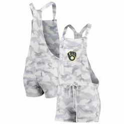 Best deal 🤩 Unbranded 👩 Women's Concepts Sport Gray Milwaukee Brewers Camo Overall Romper ❤️