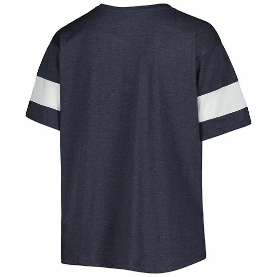 Hot Sale ⭐ Unbranded 👩 Women's Heather Navy Penn State Nittany Lions Plus Size Give It All Pieced V-Neck T-Shirt ⌛ - Image 4