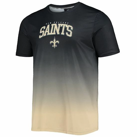 Buy ๐ Unbranded Men's FOCO Black/Gold New Orleans Saints Gradient Rash Guard Swim ๐ Shirt ๐ - Image 3