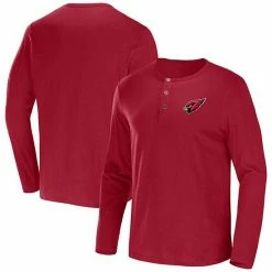 Hot Sale 😍 Unbranded Men's NFL X Darius Rucker Collection By Fanatics Cardinal Arizona Cardinals Slub Jersey Henley Long Sleeve T-Shirt 🔔