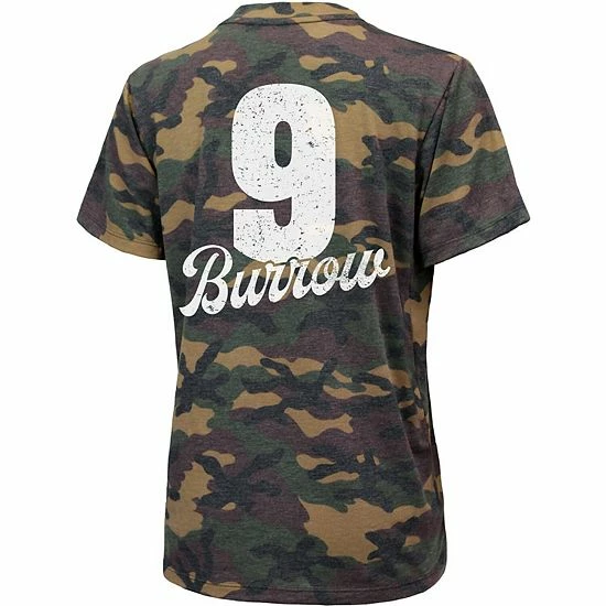 Outlet ๐ Unbranded ๐ฉ Women's Joe Burrow Camo Cincinnati Bengals Name & Number V-Neck T-Shirt ๐ - Image 4