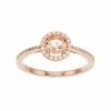 Hot Sale 🎁 Unbranded 14k Rose Gold Over Silver Simulated Morganite & Cubic Zirconia Round Halo Ring ❤️