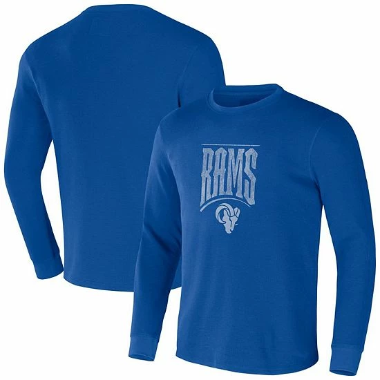 Wholesale 😉 Unbranded Men's NFL X Darius Rucker Collection By Fanatics Royal Los Angeles Rams Long Sleeve Thermal T-Shirt 🥰