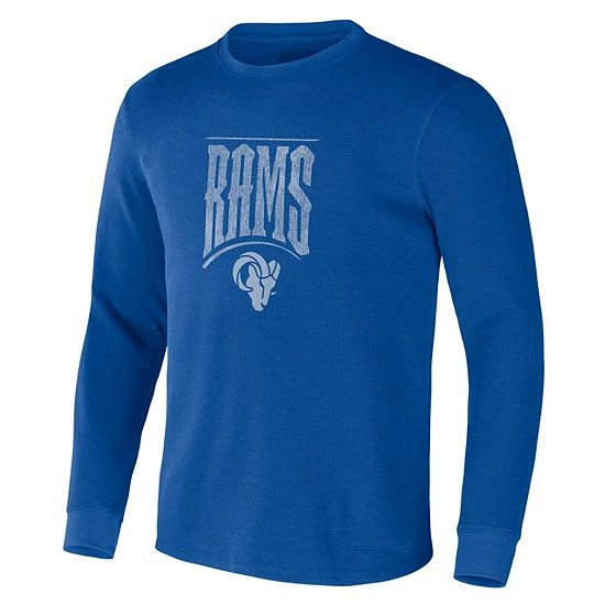 Wholesale 😉 Unbranded Men's NFL X Darius Rucker Collection By Fanatics Royal Los Angeles Rams Long Sleeve Thermal T-Shirt 🥰 - Image 3