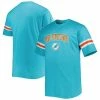 Coupon 🛒 Unbranded Men's Aqua Miami Dolphins Arm Stripe T-Shirt ✨