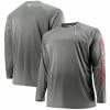 Hot Sale ⌛ Unbranded Men's Columbia Charcoal Alabama Crimson Tide Big & Tall Terminal Tackle Omni-Shade Long Sleeve Raglan T-Shirt 😍
