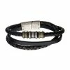 Best Sale 😍 Unbranded Men's Antique Gold & Silver Leather Bracelet 🎁