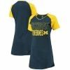Hot Sale 🧨 Unbranded 👩 Women's Concepts Sport Navy/Maize Michigan Wolverines Raglan V-Neck Nightshirt 👏