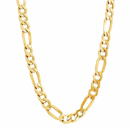 Best reviews of ❤️ Unbranded Men's 18k Gold Over Silver 8.5 Mm Hollow Figaro Chain Necklace 🔥