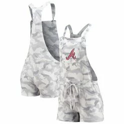 Outlet 🌟 Unbranded 👩 Women's Concepts Sport Gray Atlanta Braves Camo Overall Romper 🎁