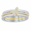 Cheapest 🛒 Unbranded Two Tone 3 Piece Cubic Zirconia Butterfly Ring 😀