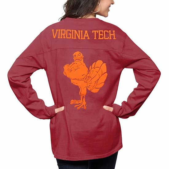 Best deal ๐ Unbranded ๐ฉ Women's Pressbox Maroon Virginia Tech Hokies The Big ๐ Shirt Oversized Long Sleeve T-Shirt ๐ฏ