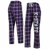 Cheapest 🥰 Unbranded 👩 Women's Purple/White Kansas State Wildcats Haley Flannel Pants ✨
