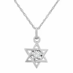 Top 10 ⭐ Unbranded Diamond Accent 10k White Gold Star Of David Pendant Necklace 🔔