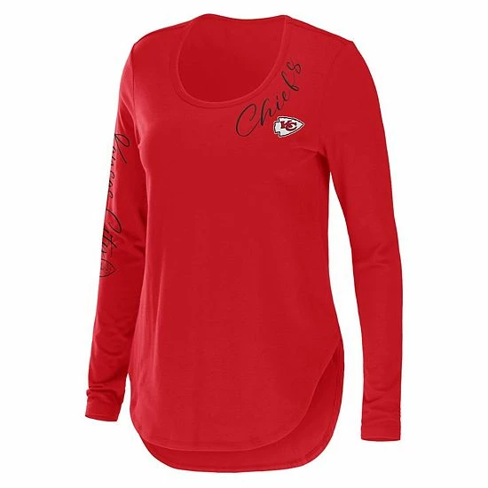 Promo ๐งจ Unbranded ๐ฉ Women's WEAR By Erin Andrews Red Kansas City Chiefs Team Scoop Neck T-Shirt ๐ฏ - Image 3